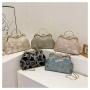 ZR589 Woman Evening China Style Bag Daily Life Girl Chain Square Single Shoulder Crossbody Bag Girl Flower Party Dinner Bag