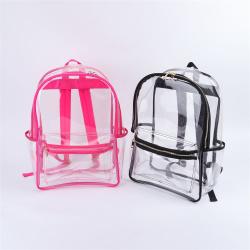 Keymay New Design Popular Back to School Transparent Waterproof PVC Large Backpack Clear Book Bags Clear Backpack School Bag