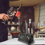 Sequins Single Bottle Insulated Wine Tote Wine Carrier Bag Portable Protective Wine Cooler for Travel Picnic Beach