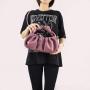 Guangzhou manufacture super soft purple underarm handbags for ladies elegant hobos bags with knot