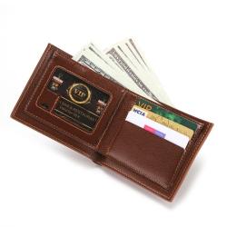 ZHF024 Short Men's Purse PU Leather Two-fold Card Bag Multi-functional Wallet Zero Wallet Creative Card Bag Wholesale