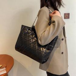 ZR248 Large Capacity Lingge One Shoulder Women's New Fashion Chain Handbag Casual Trend Texture Crossbody Bag