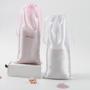 Wholesale Pink White Satin Make up Cosmetic Hair Packaging Bags For Hair Extensions