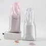 Wholesale Pink White Satin Make up Cosmetic Hair Packaging Bags For Hair Extensions