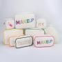 Eco Friendly Large Capacity Toiletry Bag Travel Custom Cotton Makeup Bag Women Canvas Organizer Cosmetic Bag With Zipper