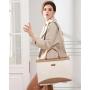 LOVEVOOK High quality 2pcs/set laptop handbag for Women Waterproof Large stylish Canvas PU Leather Work Tote fashion laptop bag