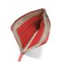 Custom Red Women Fashion Leather Clutch Pouch Card Slots Function Document Organizer Slim Zip Travel Wallet