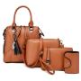 ZR276 Women's Bag 2023 New Style Spliced Simple Four Piece Cover Mother Bag Single Shoulder Handheld Crossbody Bag