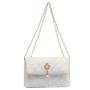 Korean style embroidery shoulder bag for women 2024 new pu leather women's crossbody bags fashion simple small square bag