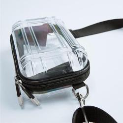 KBW720 Transparent Material Makeup Bag Fashionable Square Crossbody Shoulder Bag Mini Minimalist Portable Storage Bag