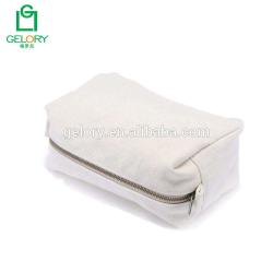 Gelory Professional China Supplier Promotional Canvas Portable Travel Makeup Bag With Golden Zipper