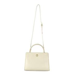 Elegant All Matched Simple Beige Woman Leather Handbag Top Handle Genuine Leather Handbag For Ladies