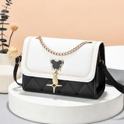 New Small Square Diamond Lattice Bag Pu Solid Zipper Fashion Single Shoulder Messenger Bag With Chain Ladies Handbag