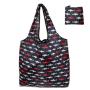 High Quality Floral Print Folding Tote Bag Large Capacity Reusable 190T Polyester Foldable Grocery Shopping Bag