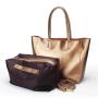 2024 Custom Genuine Leather Shoulder Tote Bag For Women Luxury With Removable Pouch