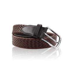Fashion men belt genuine leather weaved belt alloy pin buckle braided belt for men