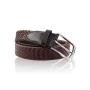 Fashion men belt genuine leather weaved belt alloy pin buckle braided belt for men