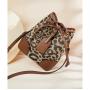 Fashion Winter Messenger Bag Leopard Print Canvas Drawstring Bag Ladies Bucket Tote Handbag Women Office Shoulder Bag Crossbody
