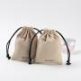 Recyclable Custom Logo Printed Cotton Canvas Drawstring Gift Makeup Pouch Eco-Friendly Cosmetic Packaging Canvas Bag