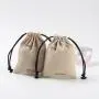 Recyclable Custom Logo Printed Cotton Canvas Drawstring Gift Makeup Pouch Eco-Friendly Cosmetic Packaging Canvas Bag