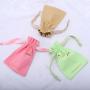 Custom Logo Printing Small Canvas Drawstring Cosmetic Skincare Products Storage Bag Cotton Canvas Gift Makeup Pouch