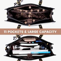 Trendy Stylish 2pc/set ladies handbag with Clutch Purse PU leather office shoulder tote bags large women briefcase laptop bags