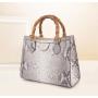 Sac A Main Mode Bolsa De Mao Custom Bamboo Handle Luxury Genuine Snake Skin Leather Women Shoulder Bag Handbag For Women Luxury