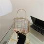 Summer fashion box bag chain handbag transparent diamond crossbody evening bag women bag handbags for young girls sac main femm sac pochette femme