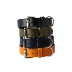 OEM Custom Adjustable PU Leather Tag Personalize Comfort Leather Dog Collar