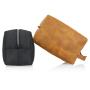 Leather Travel Cosmetic Make Up Bag For Men Travel Toiletry Bag Kit Large Capacity Portable Travel Wash Bag For Women