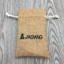 Custom Logo Printed Burlap Hessian Coffee Christmas Gift Drawstring Jute Gunny Pouch Brown Cotton String Jute Bag