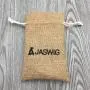 Custom Logo Printed Burlap Hessian Coffee Christmas Gift Drawstring Jute Gunny Pouch Brown Cotton String Jute Bag