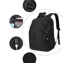 Custom Logo Daily Backpack Travel Outdoor College School Computer Laptop Backpacks Pack Bags for Men with USB Charging