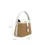 Summer Straw Beach Bags Fashion Woven Grass Bucket Bag Luxury Leather Ladies Handbag