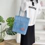 Wholesale Simple Shoulder Bag New Custom Denim Shopping Handbag Female Japanese Korean Style Students Canvas Bag