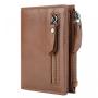 RFID Anti-Theft Man Casual Short Wallet Vintage Slim leather wallet for men credit card holder multi-function wallet with zipper