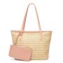 High Quality Designer Tote Handbags Handmade Natural Rattan Straw Beach Bags Ladies Fashionable PU Leather Custom Logo Polyester