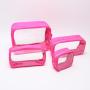 Keymay New Color Women Bulk Makeup Pouch Transparent Toiletries Bag Clear Plastic Pvc Cosmetic Travel Makeup Bag