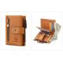 CST-001 New High Quality Vintage Genuine Leather RFID Men Wallet Buckle Pocket Zipper Purse Business ID Credit Card Holders