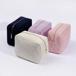 Rts No Moq S M L XL  Mini Coin Purse Striped Make Up Beauty Storage Travel Cosmetic Bag Organizer  Pouches Corduroy Cosmetic Bag