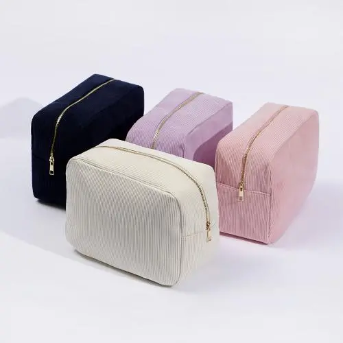 Rts No Moq S M L XL  Mini Coin Purse Striped Make Up Beauty Storage Travel Cosmetic Bag Organizer  Pouches Corduroy Cosmetic Bag