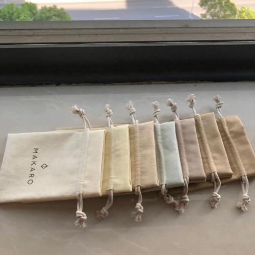 Custom Logo Recyclable Cotton Jewellery Drawstring Pouch Jewellery Packaging Bag Cotton Drawstring Bag