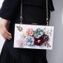 2024 spring Hotselling Gorgeous Girls evening bag Flower Decoration Transparent Purse Box party clutch