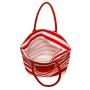 Gelory Factory Direct Supply Custom Rope Handle Style Color Stripe Canvas Beach Bag With Zipper