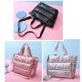 Large Puffer Tote Bag Winter Soft Padded Shoulder Bags Custom  Luxury Chic Quilted Cotton Padded Designer Handbags for Women