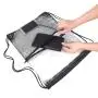 Clear Drawstring Bag PVC Drawstring Backpack with Front Zipper Mesh Pocket