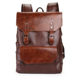 2024 Custom Hot Selling Crazy Horse Leather Backpack Bag For Retro Men