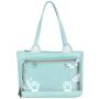 Cat designer transparent Ita hand bag custom printing Ita bag with clear window