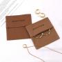 High Quality Brown Cotton Twill Envelope Jewelry Earring Bag Logo Printed Twill Cotton Jewelry Envelope Pouch