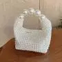 Retro hollow pearl handmade woven beaded handbag carteras para mujer 	 sac a main